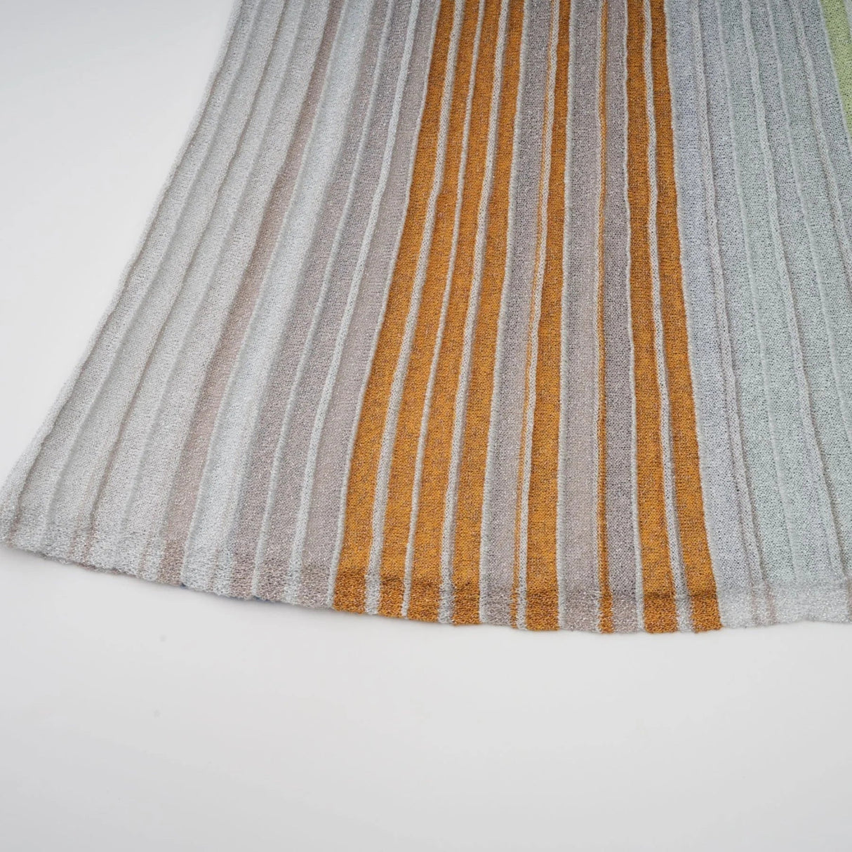 Helena Maxi Dress Green & Multicolor Striped Glitter Halter - neck Tie - Back