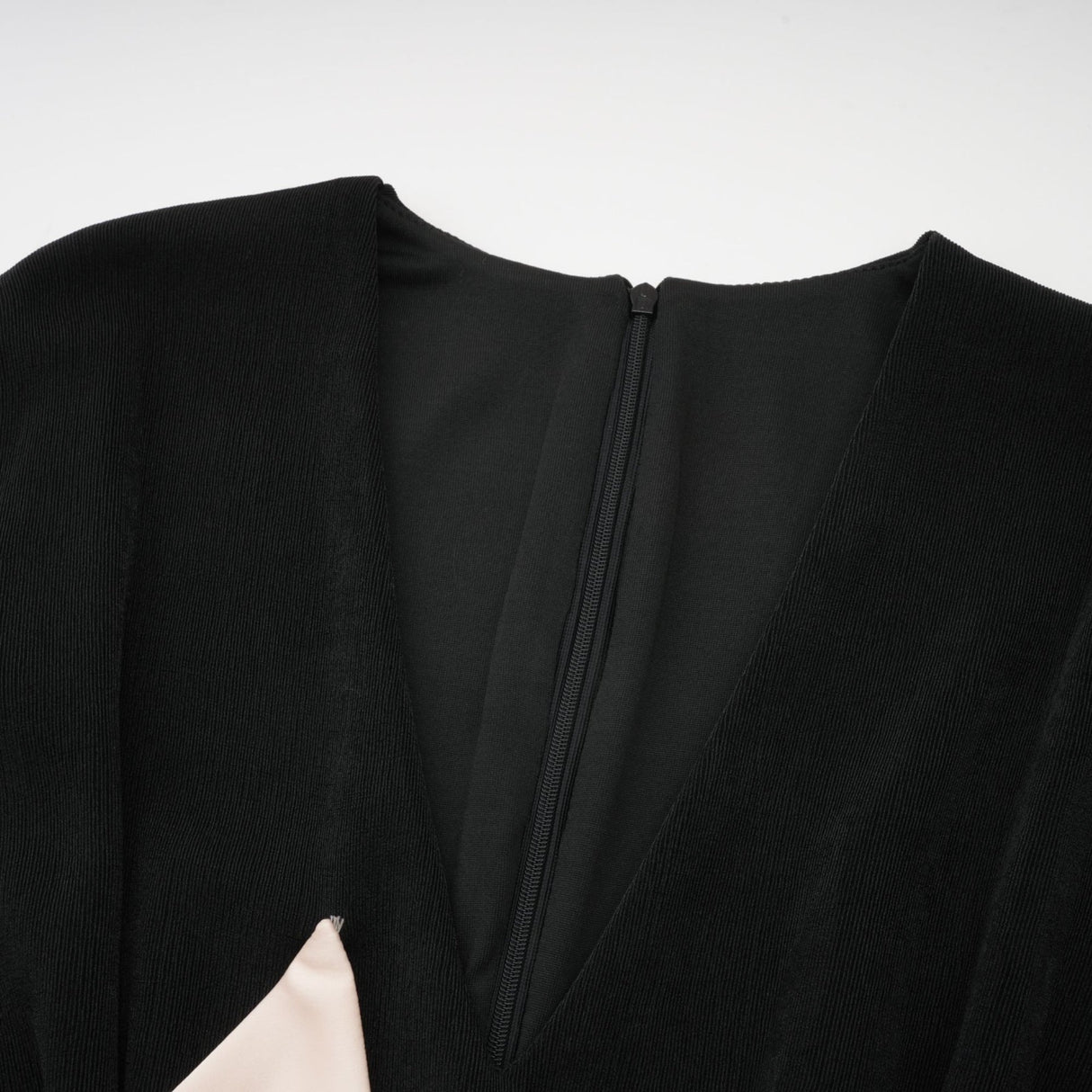 Holland Maxi Dress - Long Sleeve V - Neck Design - Bow Embellished Waist - Corset Style with High Slit