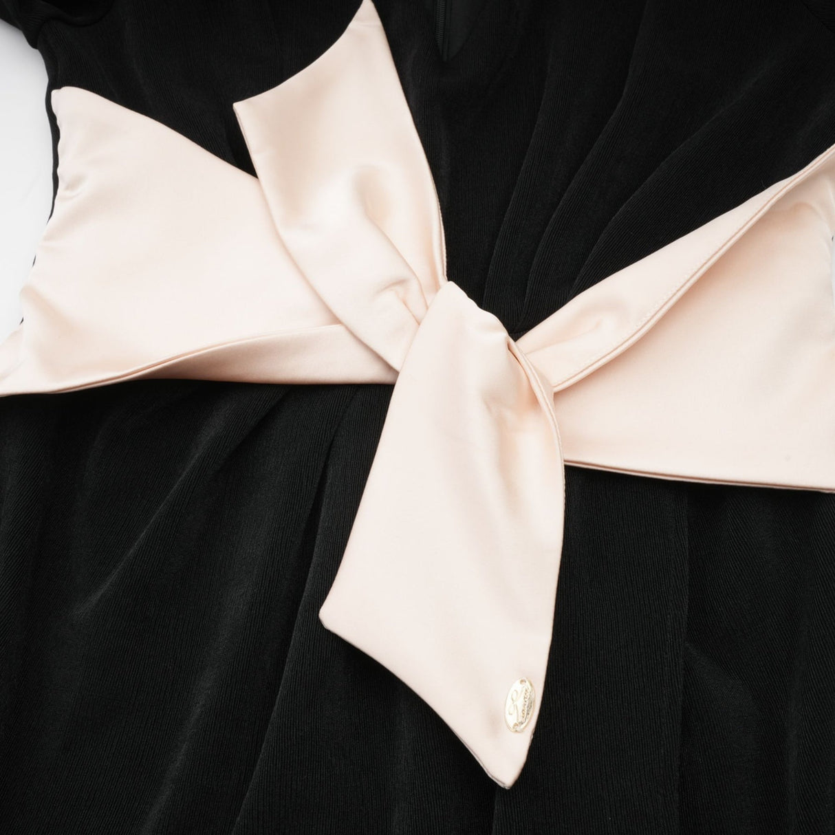 Holland Maxi Dress - Long Sleeve V - Neck Design - Bow Embellished Waist - Corset Style with High Slit