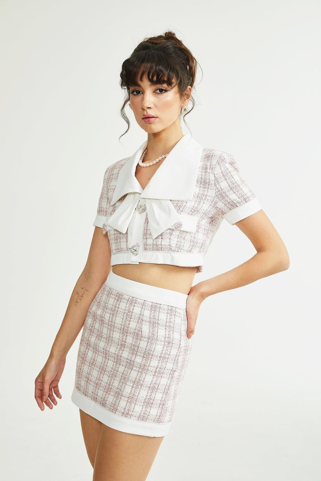 Hunter Skirt & Top Set - Tweed - Cropped Top - Side Zip Skirt - Fashion Set