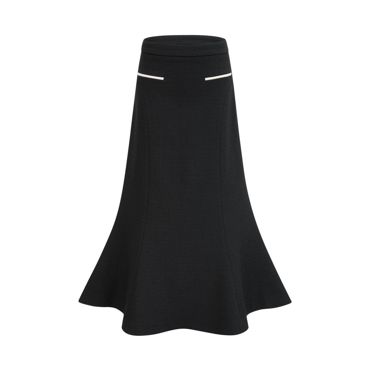 Ida Jacket & Skirt Set - Contrast Colors - Cropped Jacket - Flared Skirt - Front Button Fastening - Patch Pockets