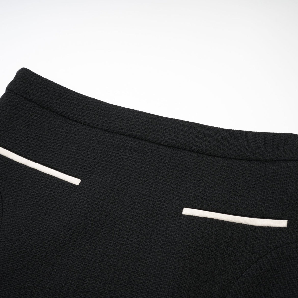 Ida Jacket & Skirt Set - Contrast Colors - Cropped Jacket - Flared Skirt - Front Button Fastening - Patch Pockets