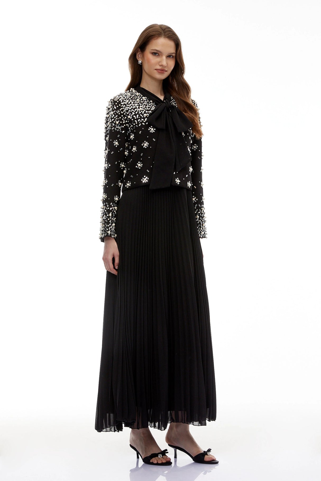Imogen Black Embellished Jacket Dress Set