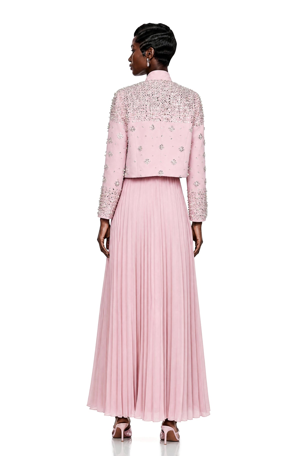 Imogen Pink Embellished Jacket Dress Set