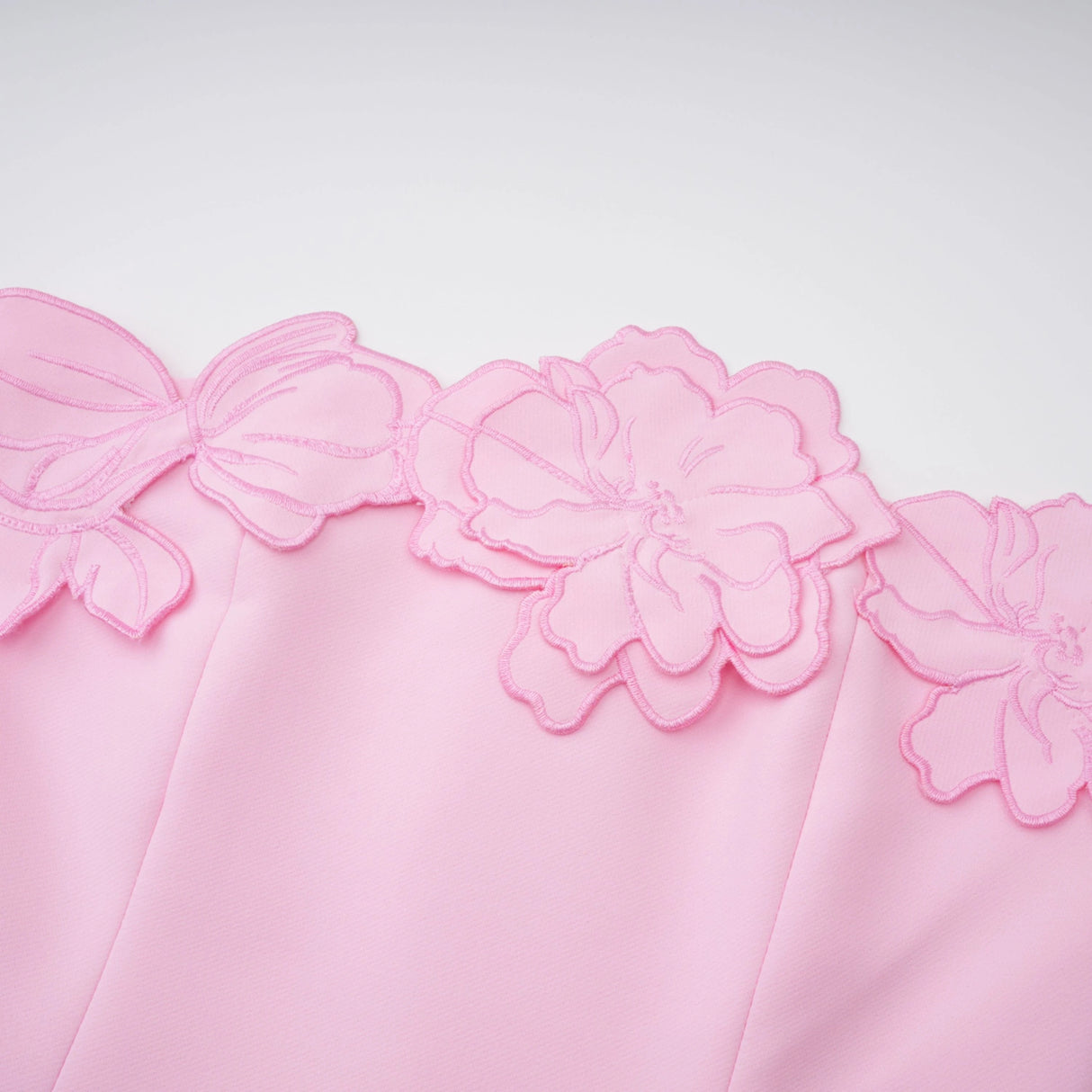 Inga Pink Strapless Floral Embroidered Maxi Dress
