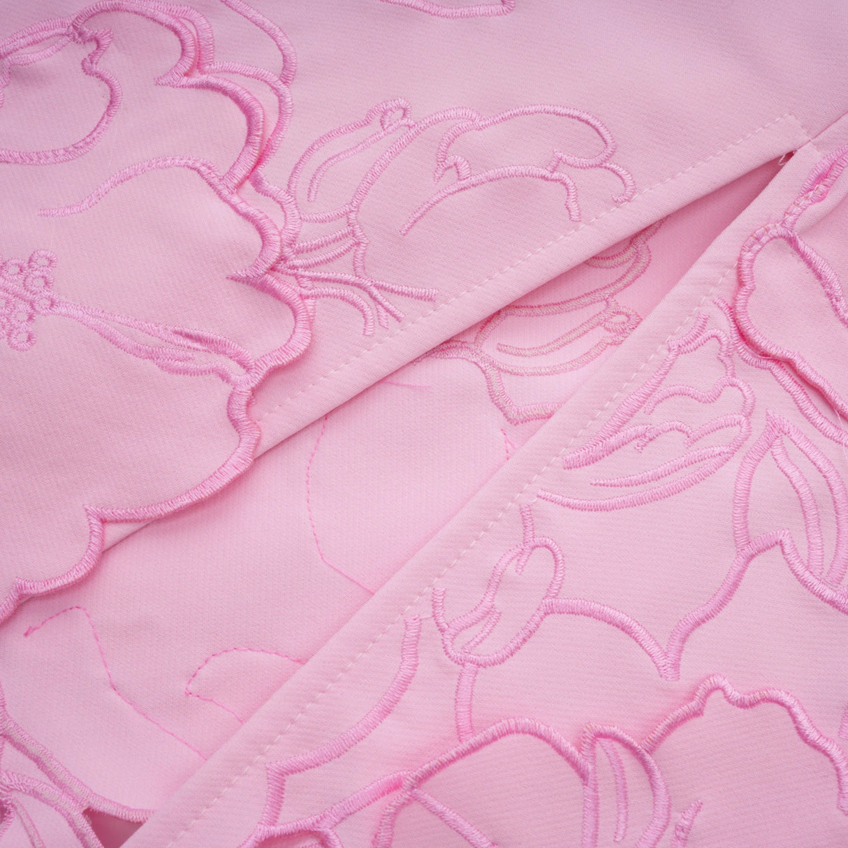 Inga Pink Strapless Floral Embroidered Maxi Dress