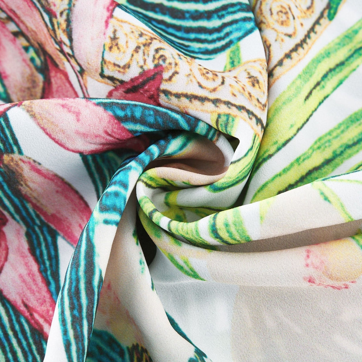 Iolanda Maxi Dress - Long Sleeved - Plunging V - neckline - Fitted Waistline - Front Button Fastening