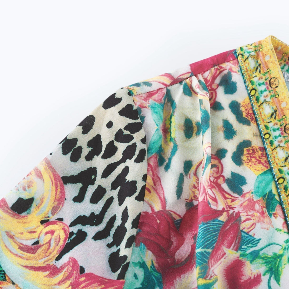 Iolanda Maxi Dress - Long Sleeved - Plunging V - neckline - Fitted Waistline - Front Button Fastening