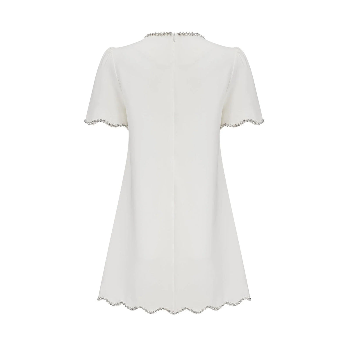 Ippolita Mini Dress White Crystal Scallop Hem