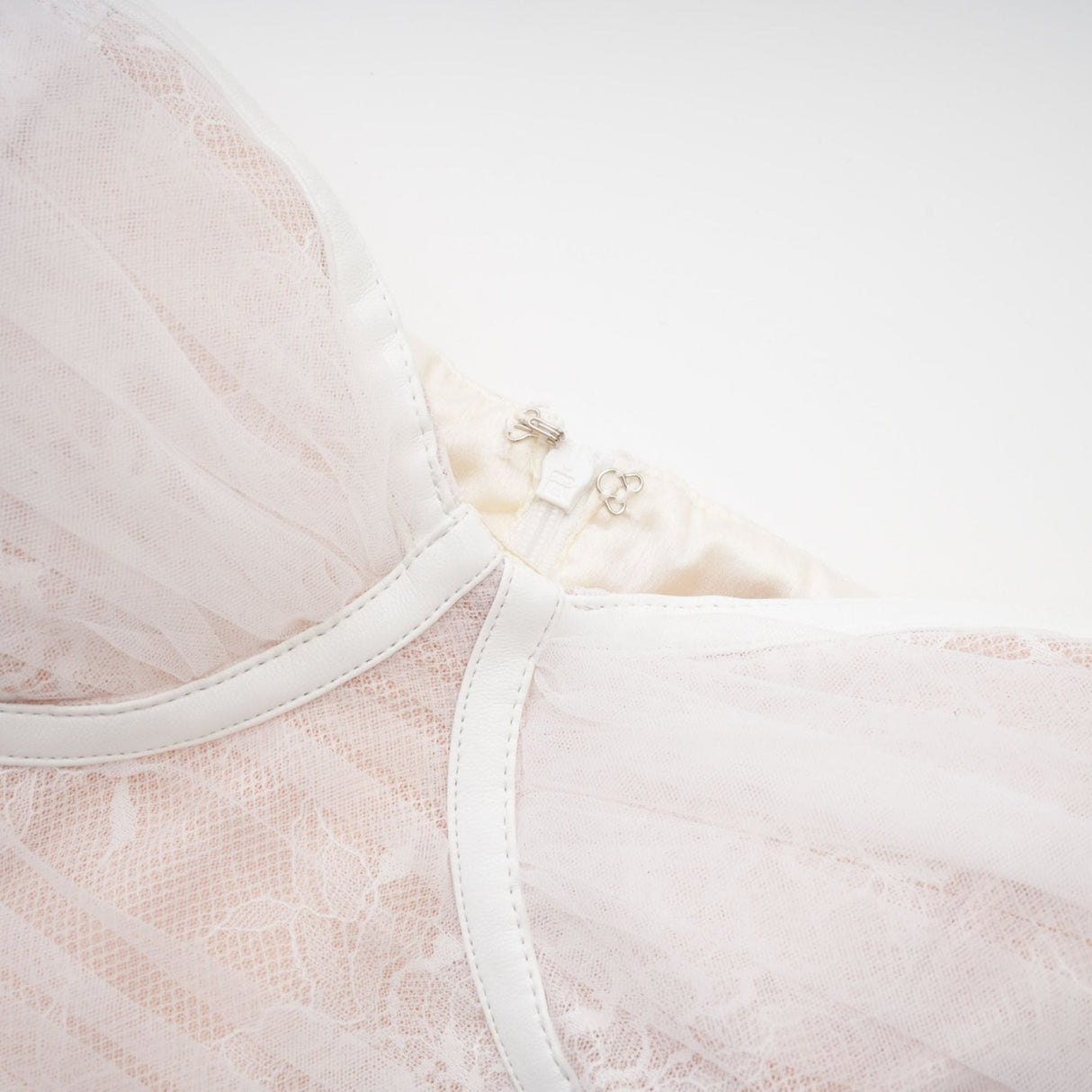 Isabella Mini Dress - Bustier Style - Mesh Detailing - Asymmetric Design - Rear Zip Fastening