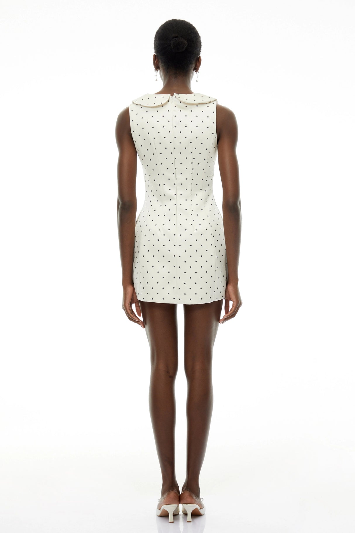 Isadora White Square Neck Polka Dot Mini Dress