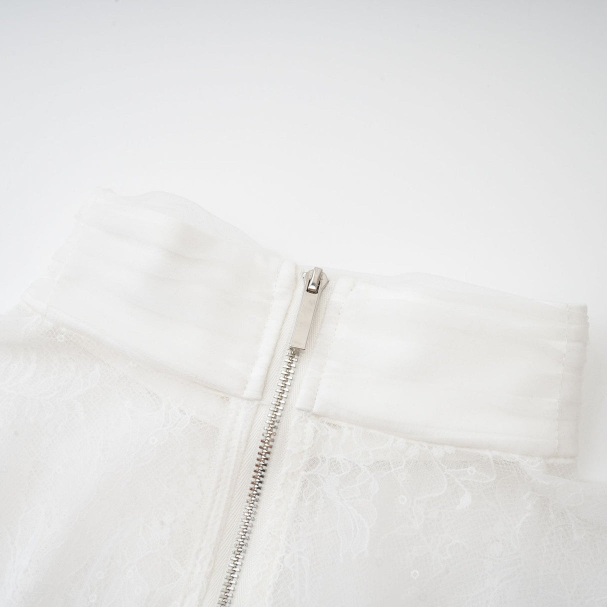 Iside Cropped Top Bell Sleeve Crystal Trim White