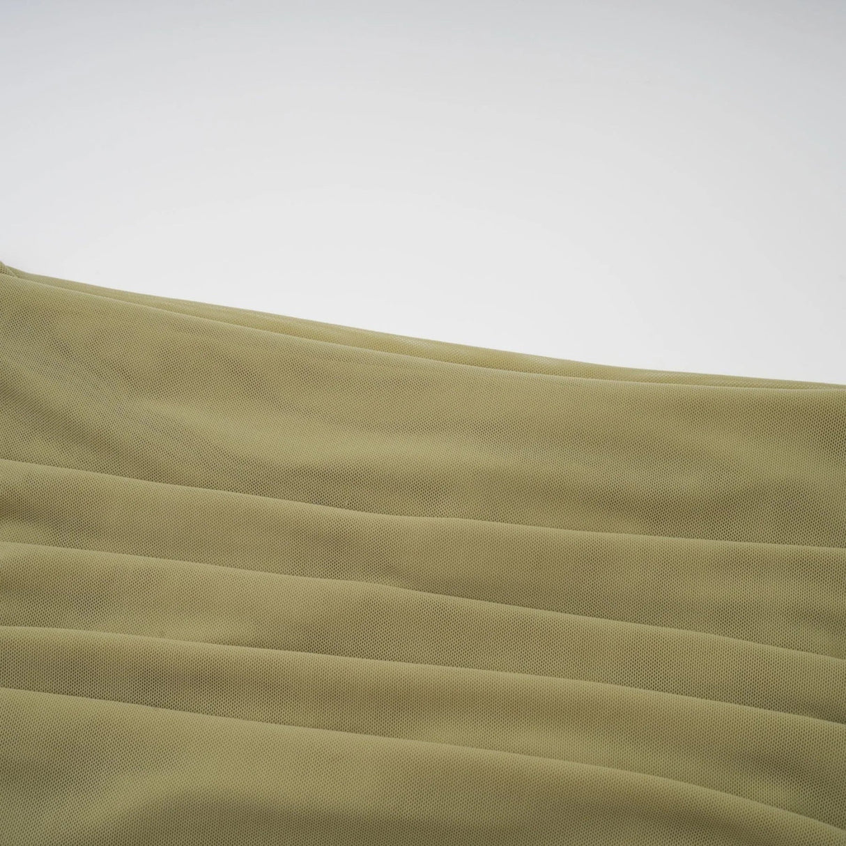 Iside Midi Dress Green Semi - sheer Off - shoulder & Tulle Detail