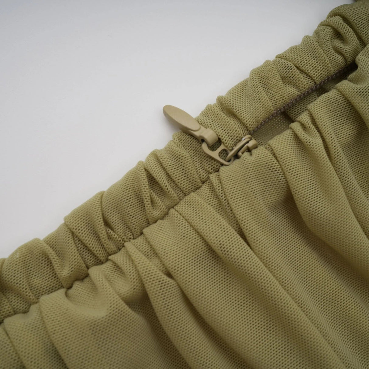 Iside Midi Dress Green Semi - sheer Off - shoulder & Tulle Detail