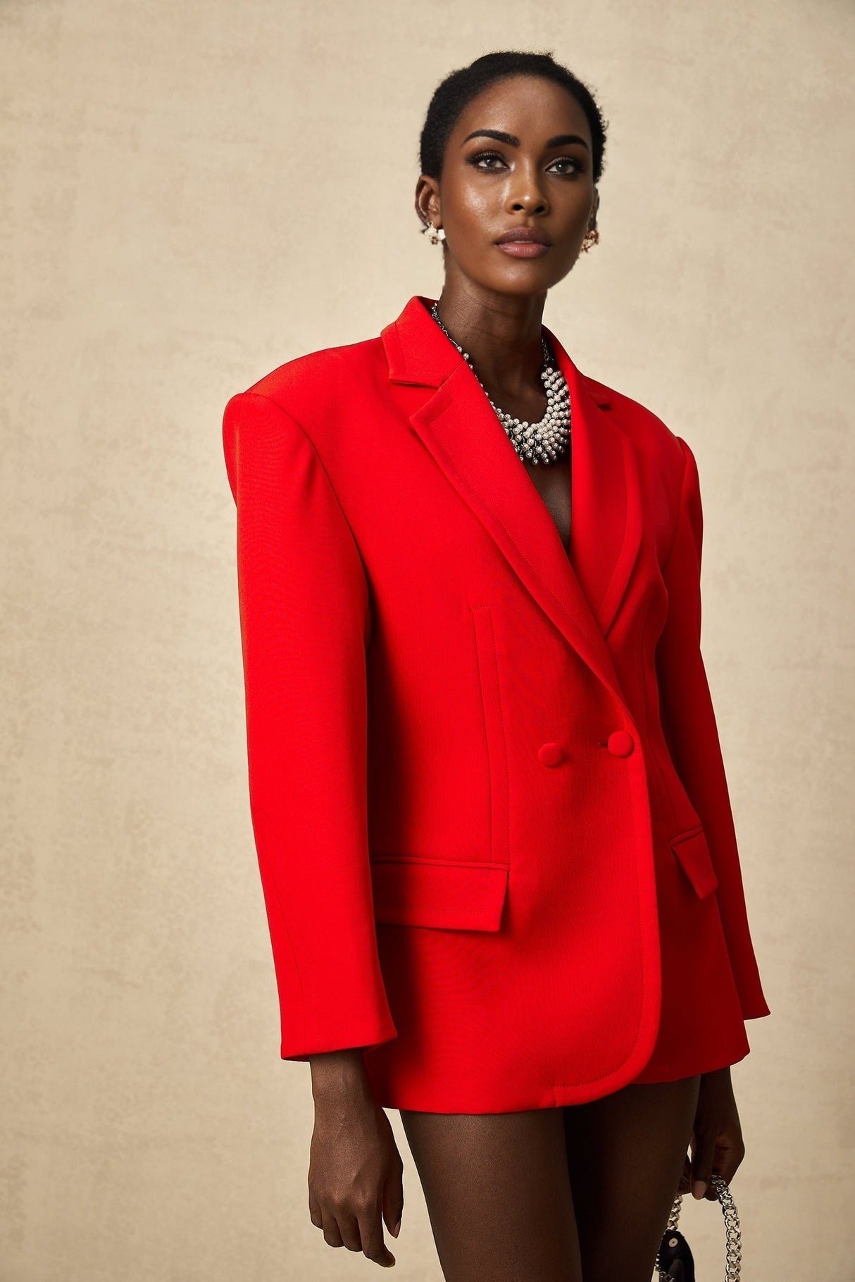 Isla Blazer - Wool Blend - Long Sleeves - Notched Lapels - Double Breasted Button Fastening