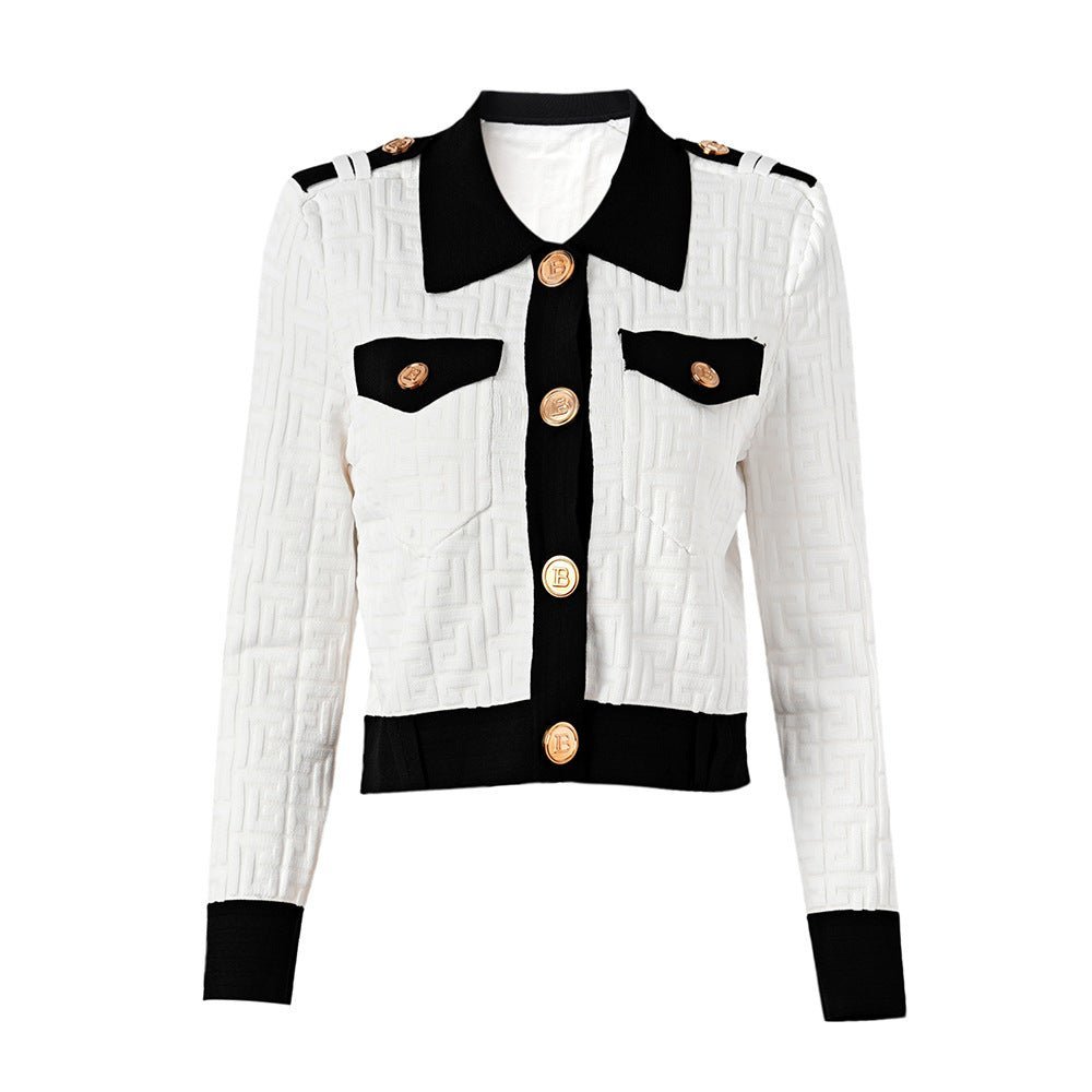 Isla Cropped Jacket – Military - Inspired – Gold - Tone Buttons – Tailored Fit