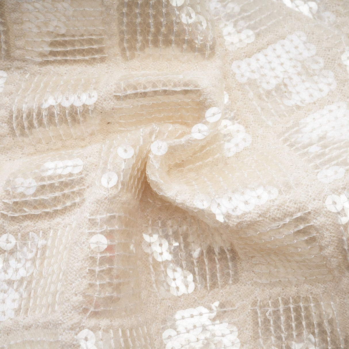 Isla White Sequin Lattice Mini Skirt