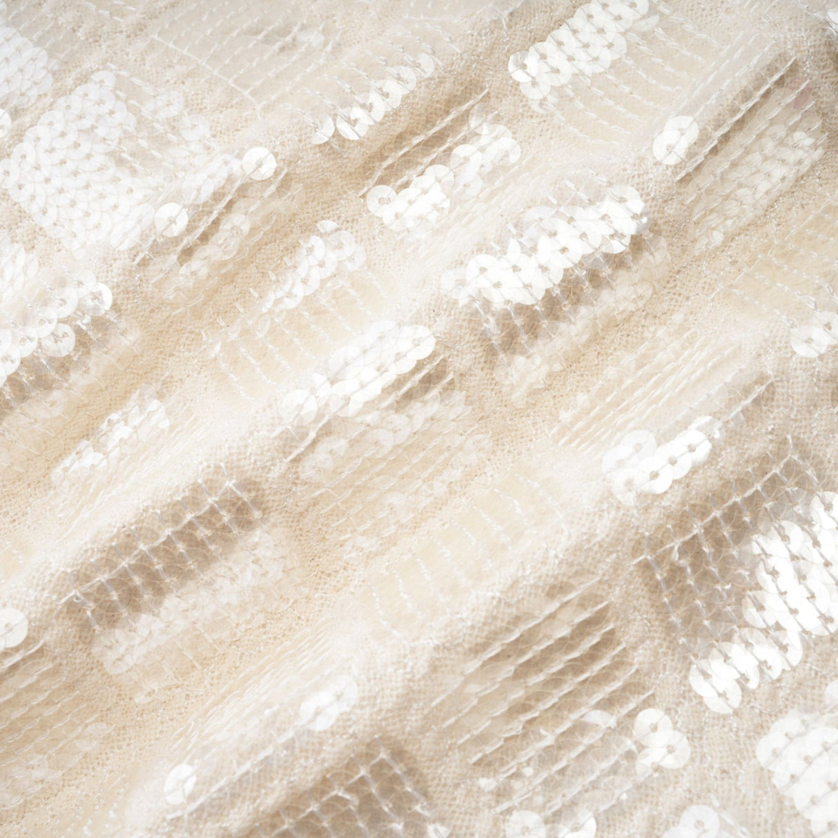 Isla White Sequin Lattice Mini Skirt