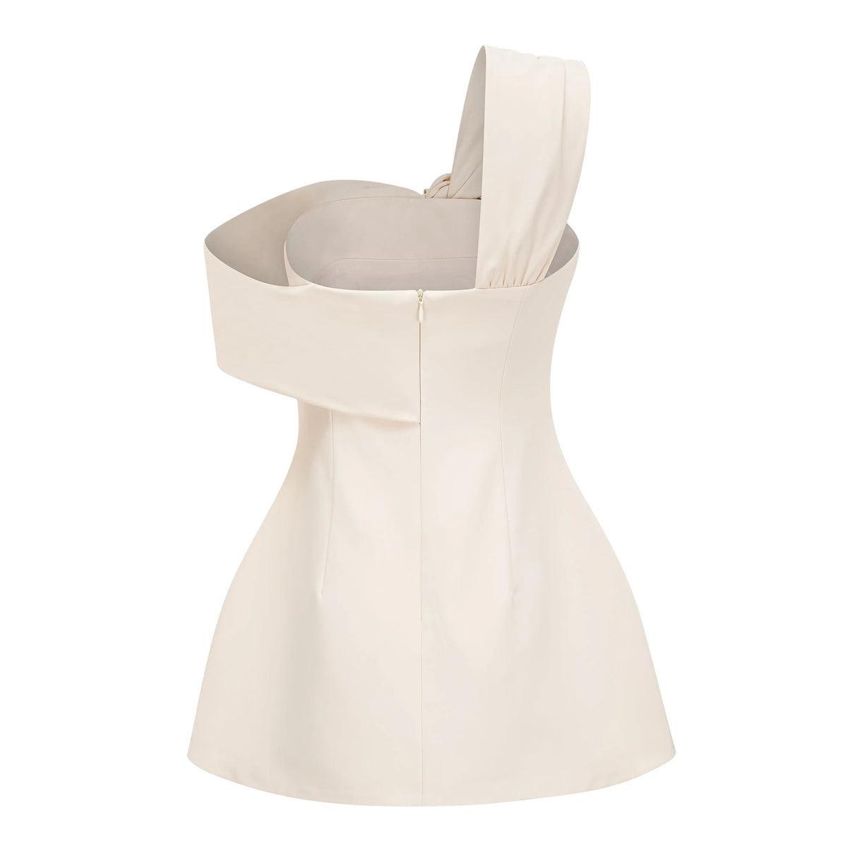Ismérie Neutrals OffShoulder Twisted Mini Dress