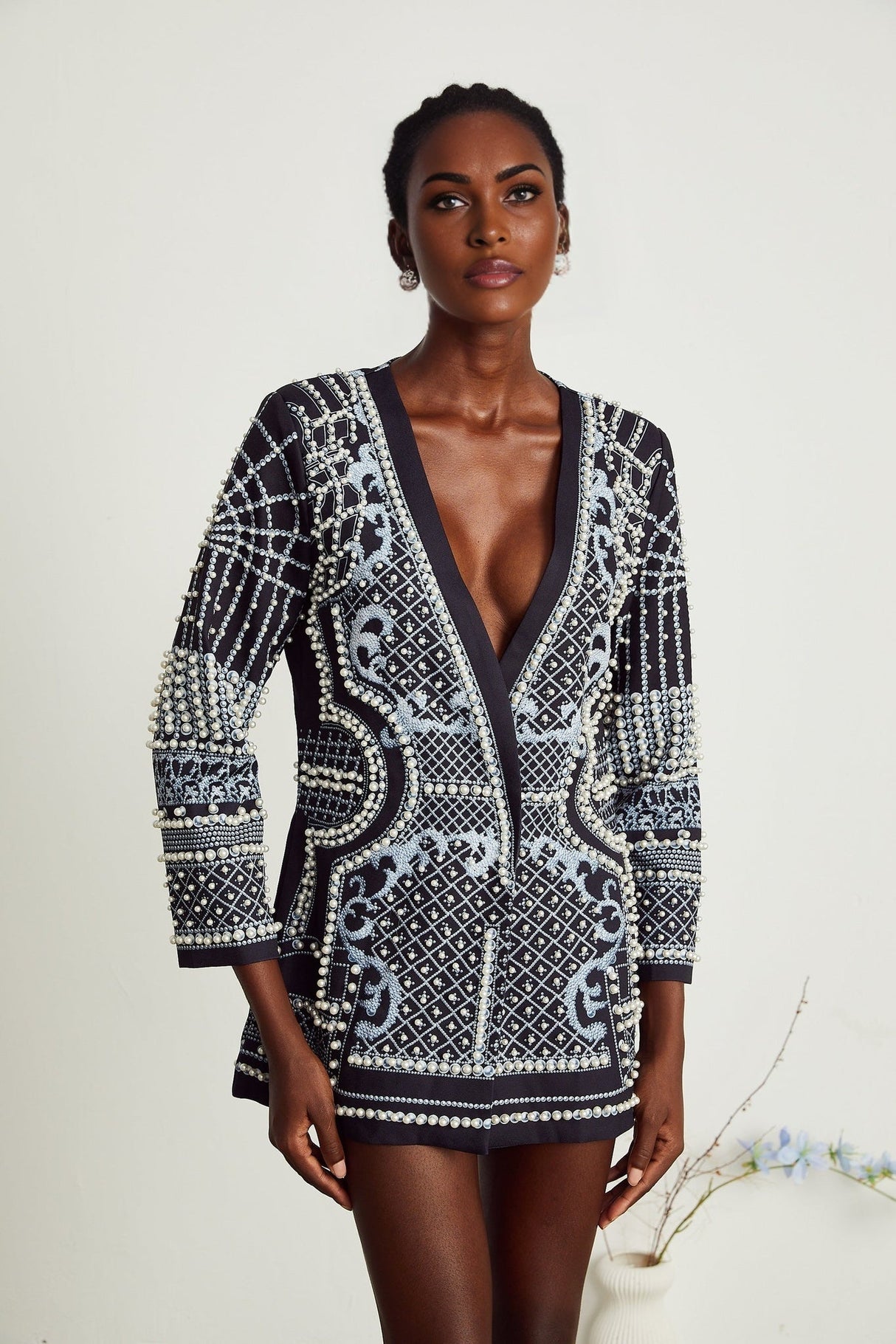 Ivanka Blazer Print VNeck Dress