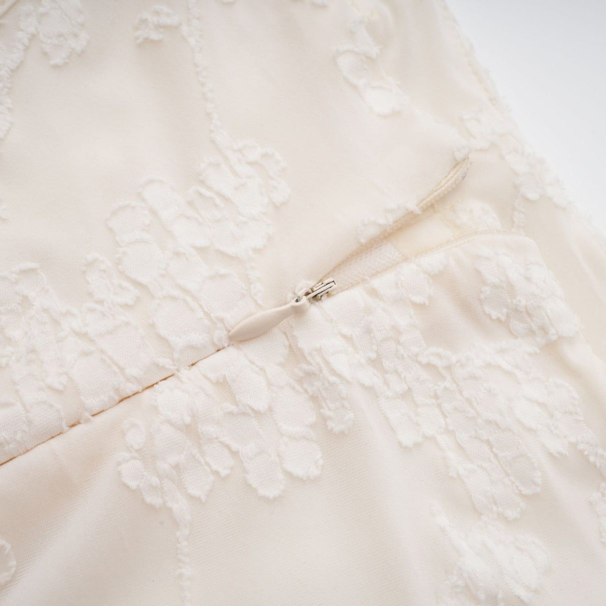 Ivory Jacquard Maxi Dress With Corset Detail