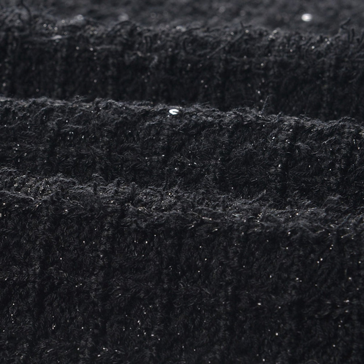 Ivy Jacket & Skirt Black Waffle Knit Matching Set