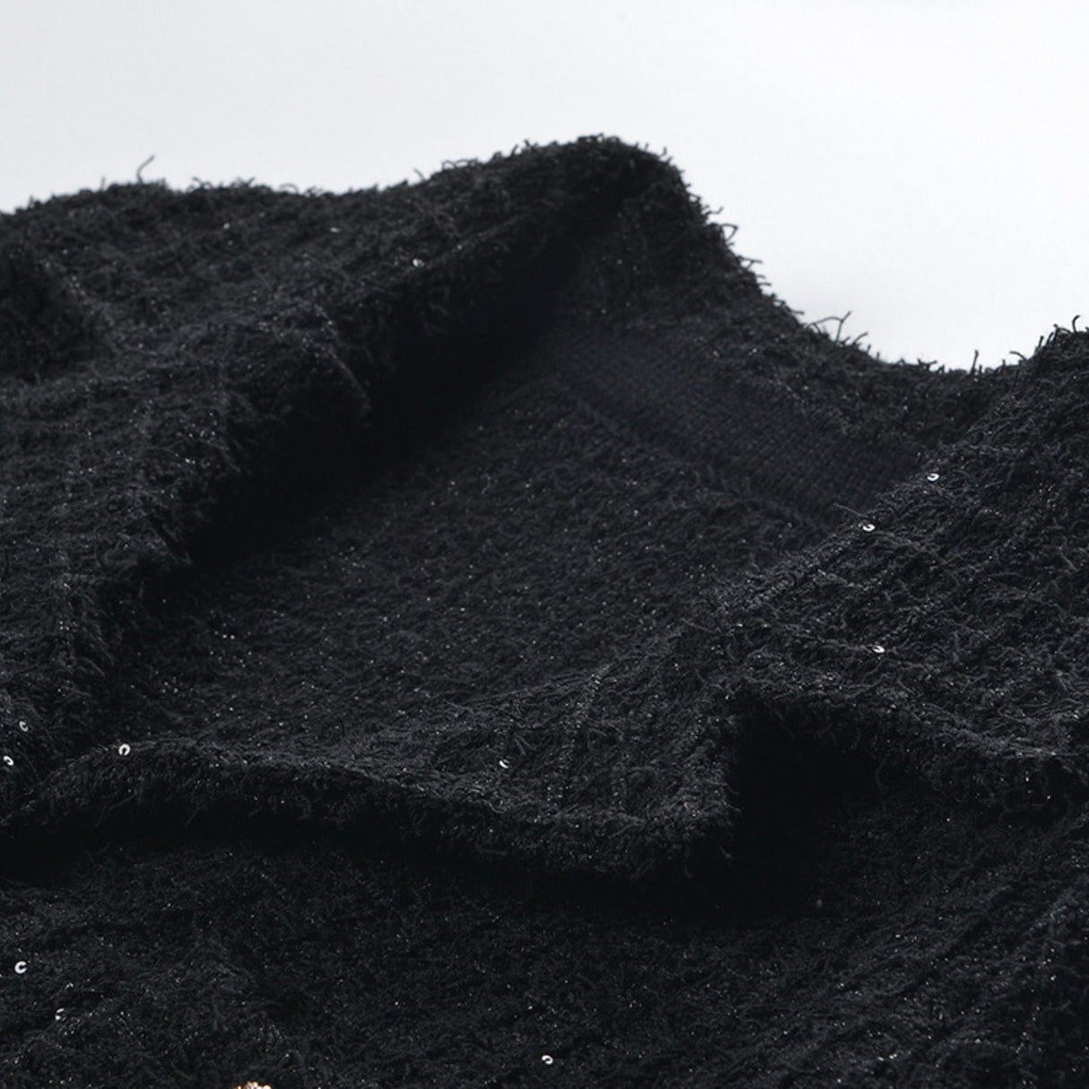 Ivy Jacket & Skirt Black Waffle Knit Matching Set