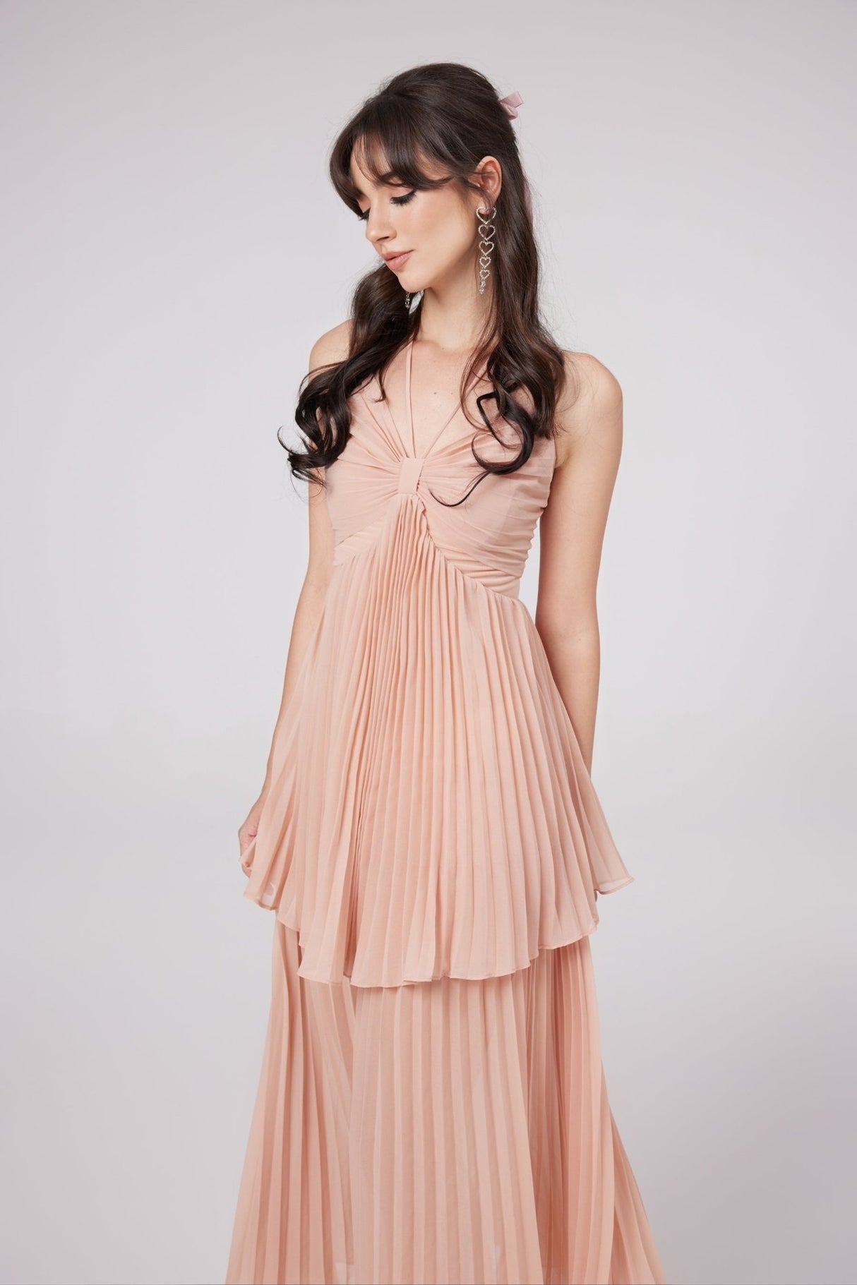 Ivy Pleated Tiered Midi Dress