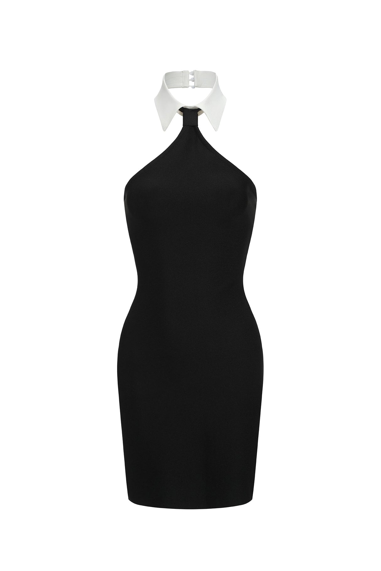 Jada Black Halter Neck Sleeveless High Collar Dress