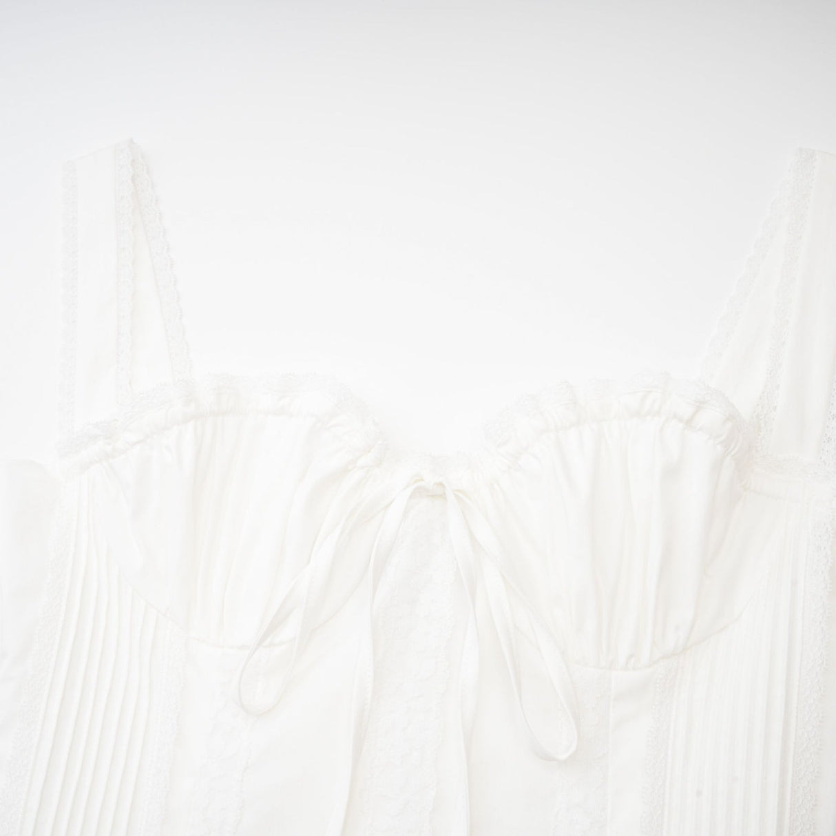 Jada Mini Dress Lace Corset Layered White & Spaghetti Straps