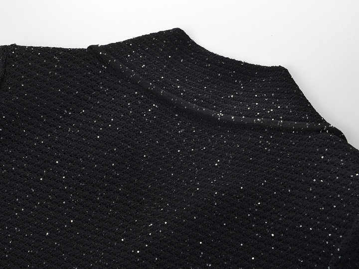 Jamie Shirt Jacket – Tailored Silhouette – Gold Button Accents – Knit Texture