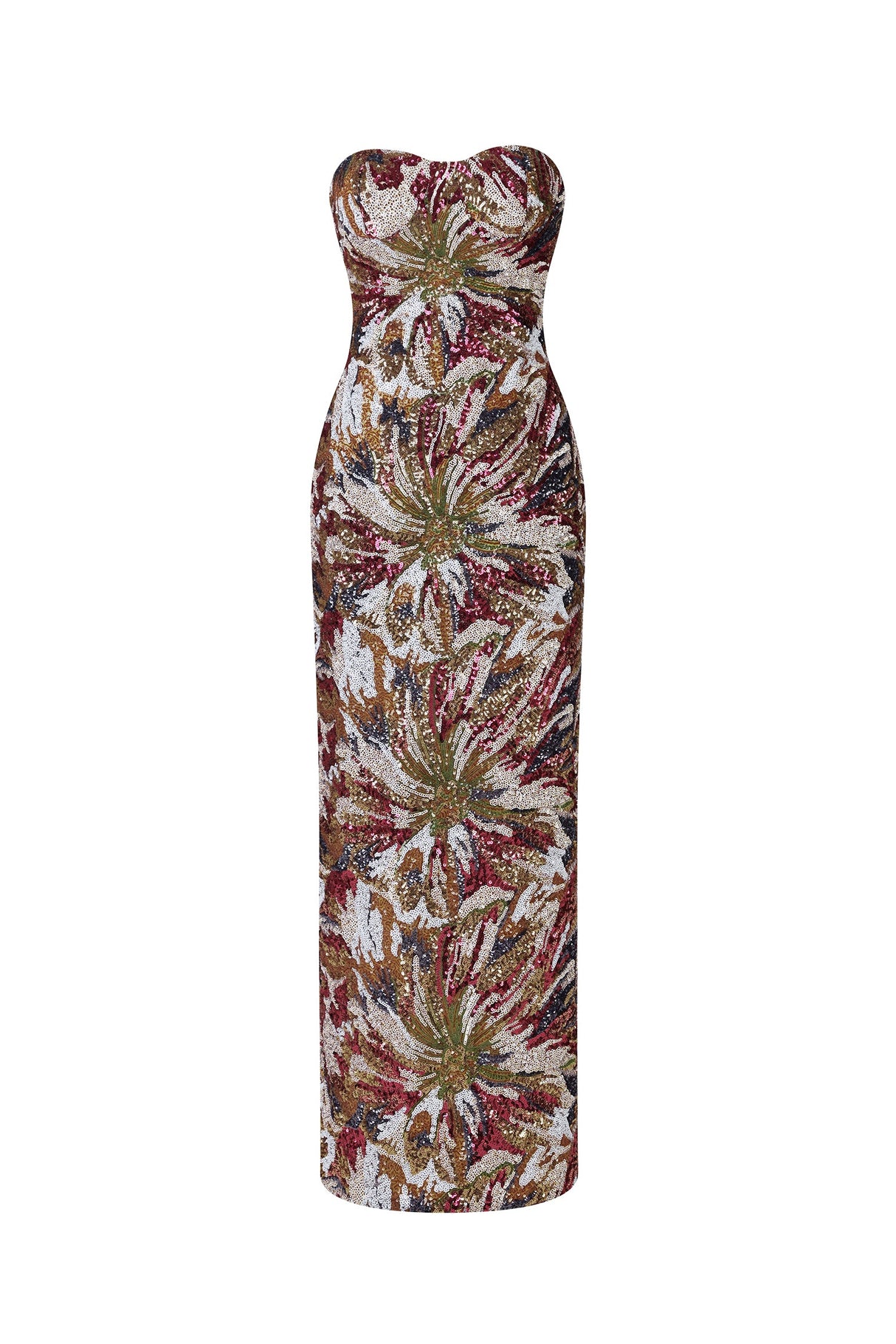 Jasmine Multi Color Floral Sequin Maxi Dress