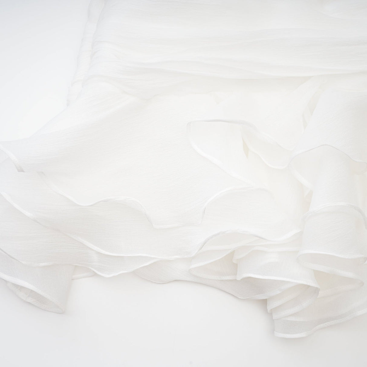 Jayla White Ruffled Blouse With Pointed Collar And Embellished Buttons