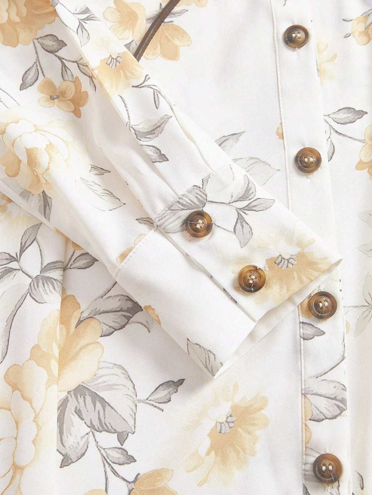Jenna Midi Dress - Elegant Style - Floral Print - Belted Design - High Waist - Long Sleeve