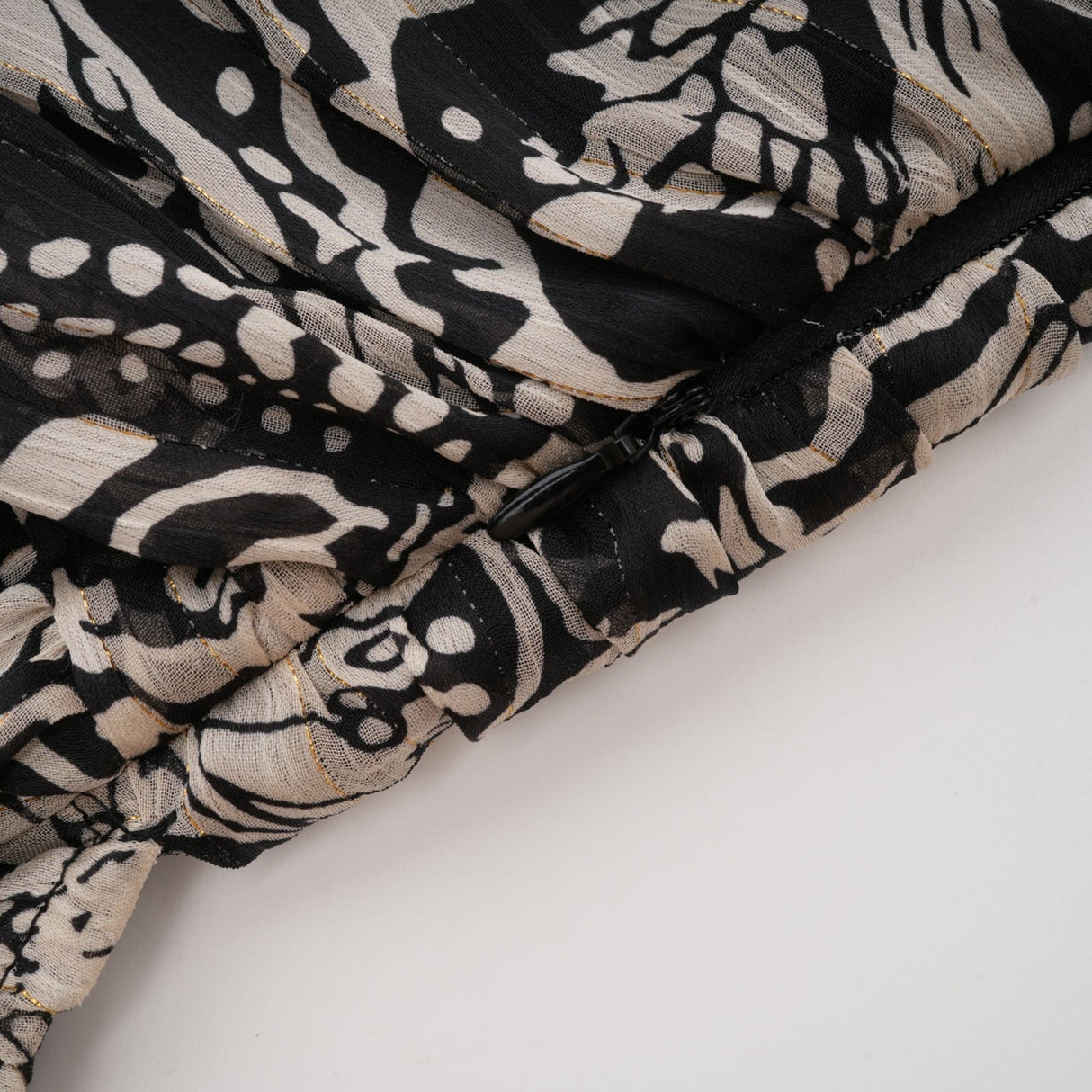 Joanna Mini Dress Black White Pattern VNeck Cut Out