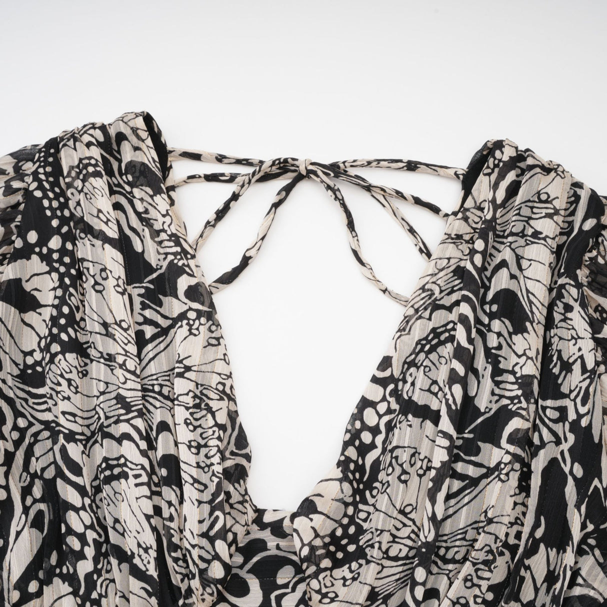 Joanna Mini Dress Black White Pattern VNeck Cut Out