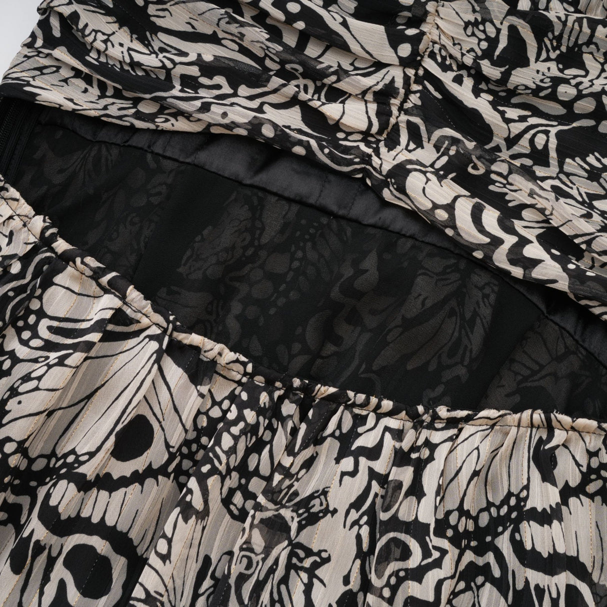 Joanna Mini Dress Black White Pattern VNeck Cut Out