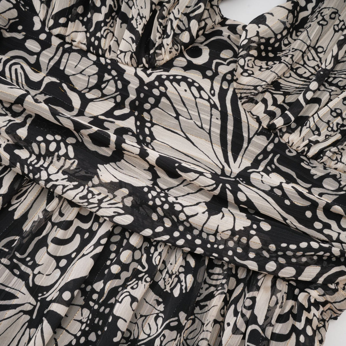 Joanna Mini Dress Black White Pattern VNeck Cut Out