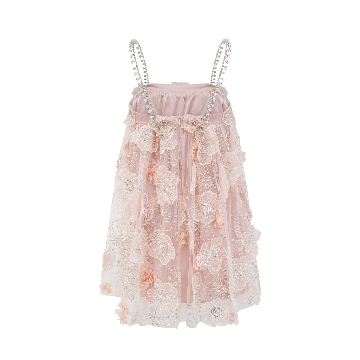 Joanna Mini Dress Crystal Flower Pearl Pink
