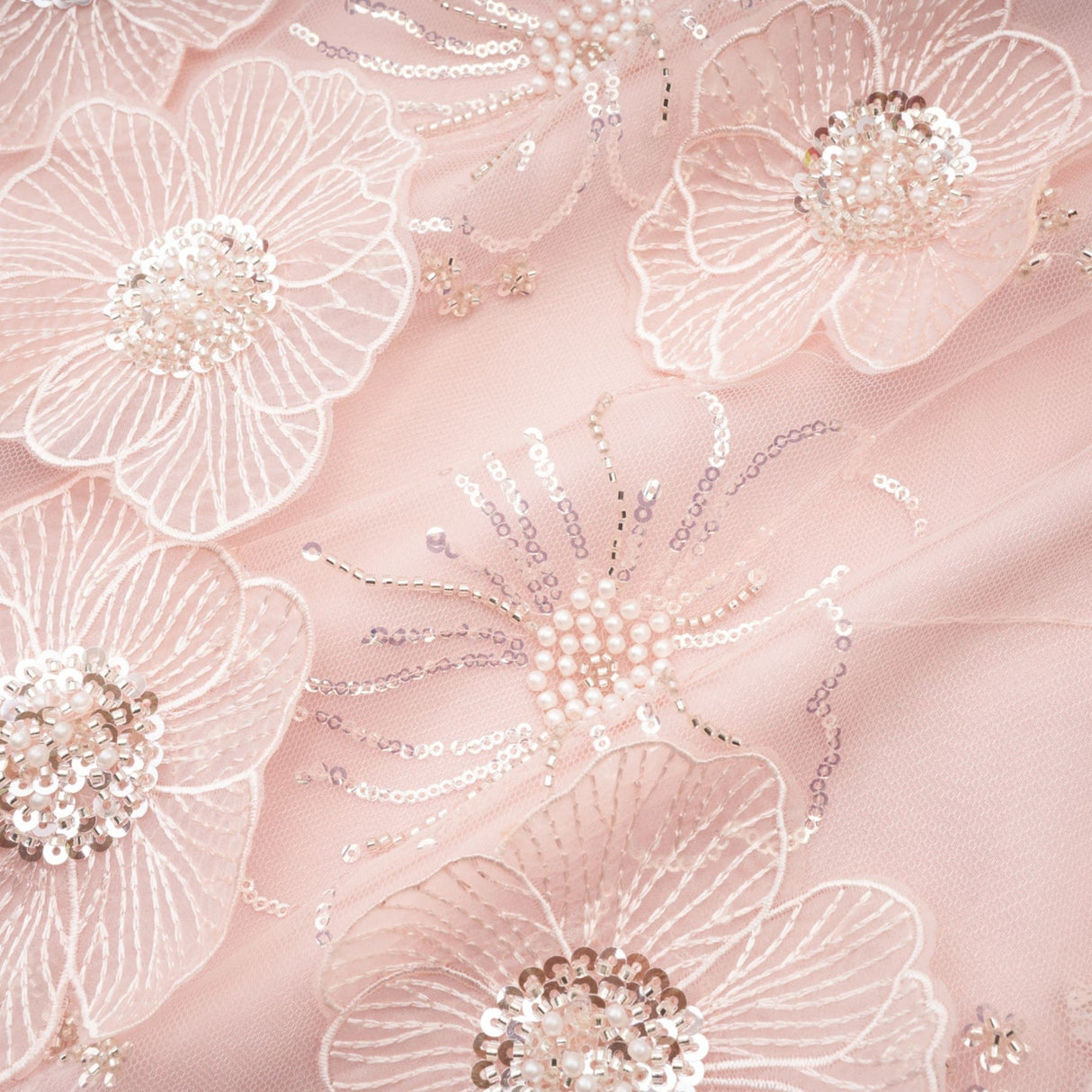 Joanna Mini Dress Crystal Flower Pearl Pink