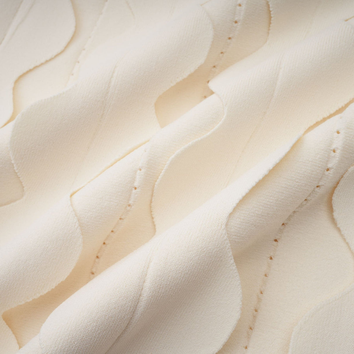 Joanna Mini Dress - Knitted Construction - Round Neck - Sleeveless - Wavy Detailing