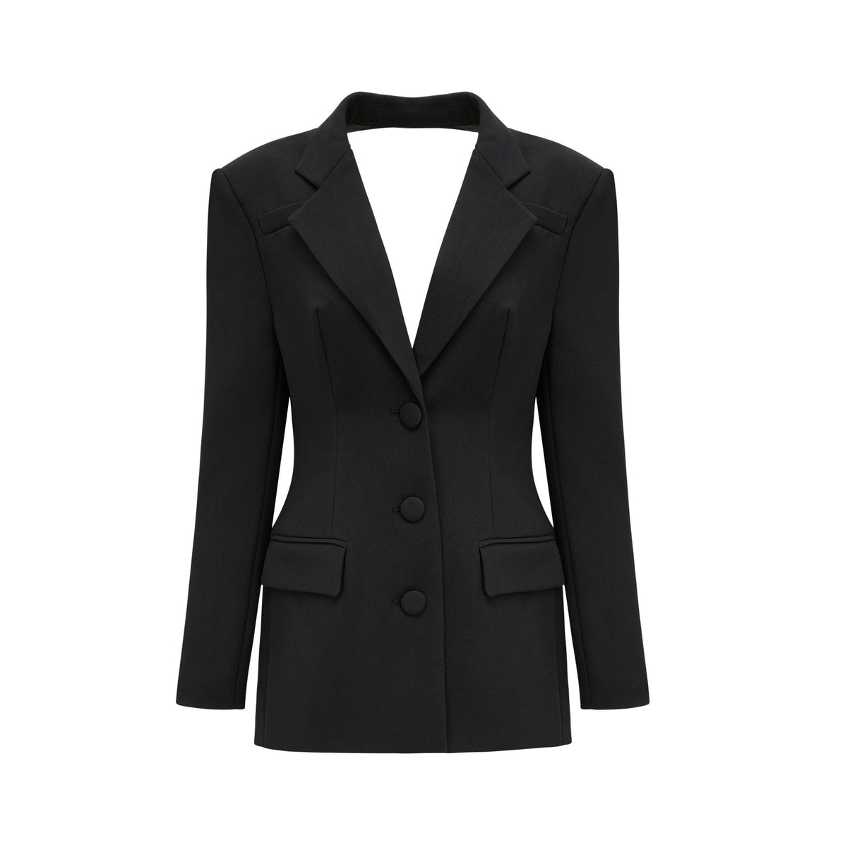 Julia Blazer - Long Sleeves - Notched Lapels - Crystal Embellishment - Fitted Waistline