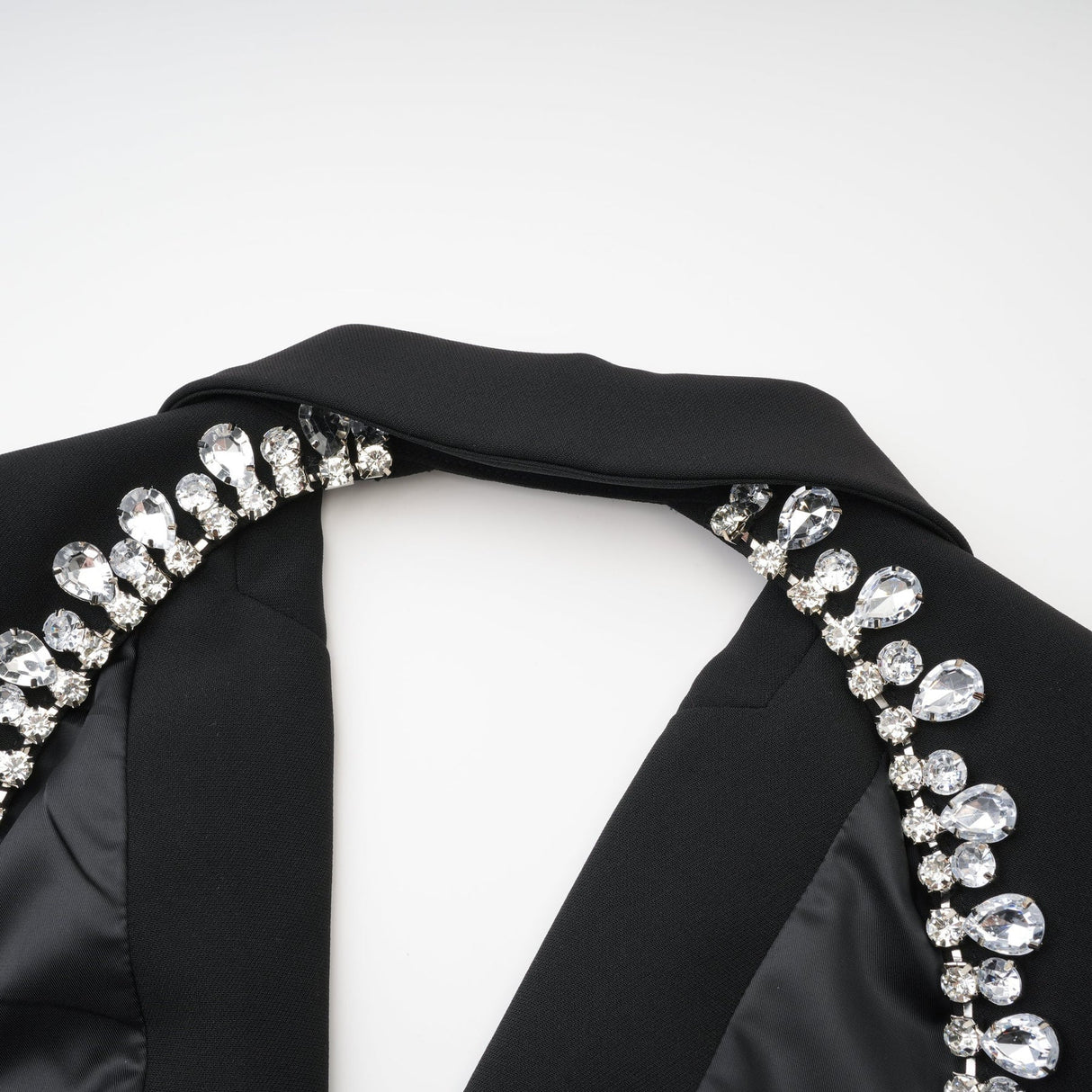 Julia Blazer - Long Sleeves - Notched Lapels - Crystal Embellishment - Fitted Waistline