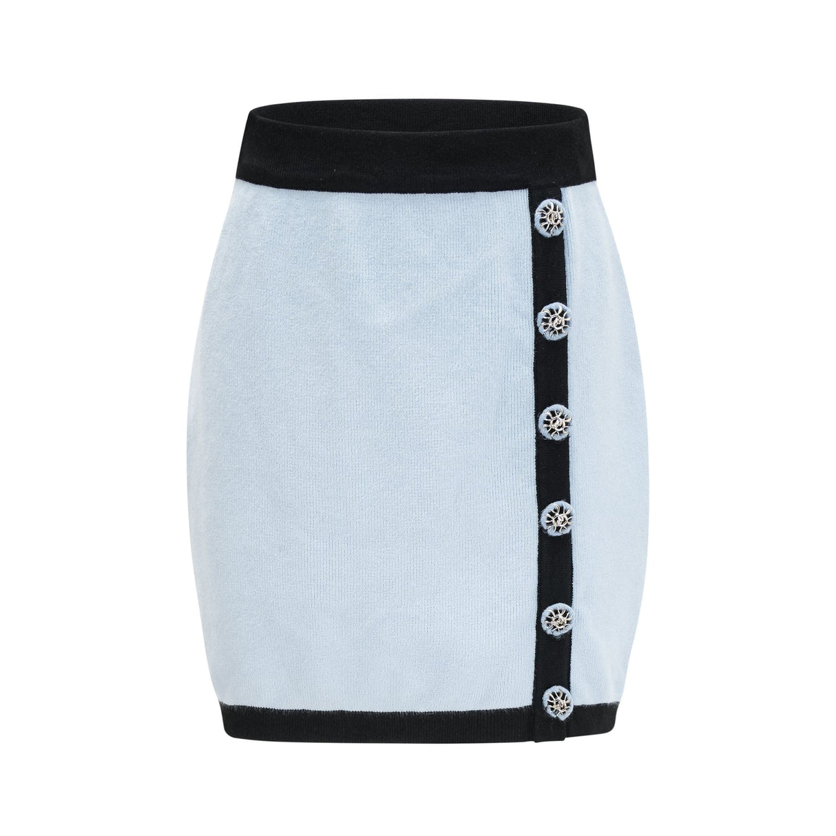 Julia Skirt & Top Set in Blue Long Sleeve Button Detail Matching