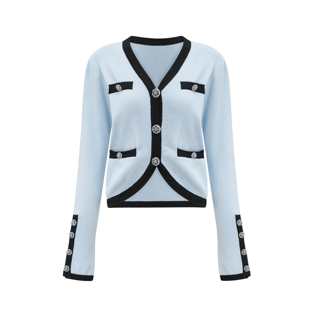 Julia Skirt & Top Set - Knitted Construction - Contrast Colors - Panelled Design - Front Button Detailing