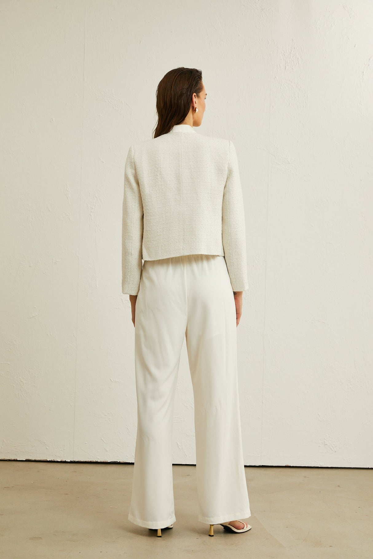 Juliana Jacket White Tweed Double Breasted Cropped