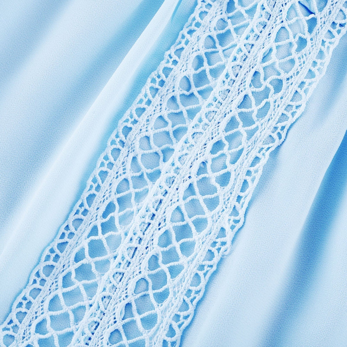 Juno Light Blue Guipure Lace Maxi Dress With Ruffle Details