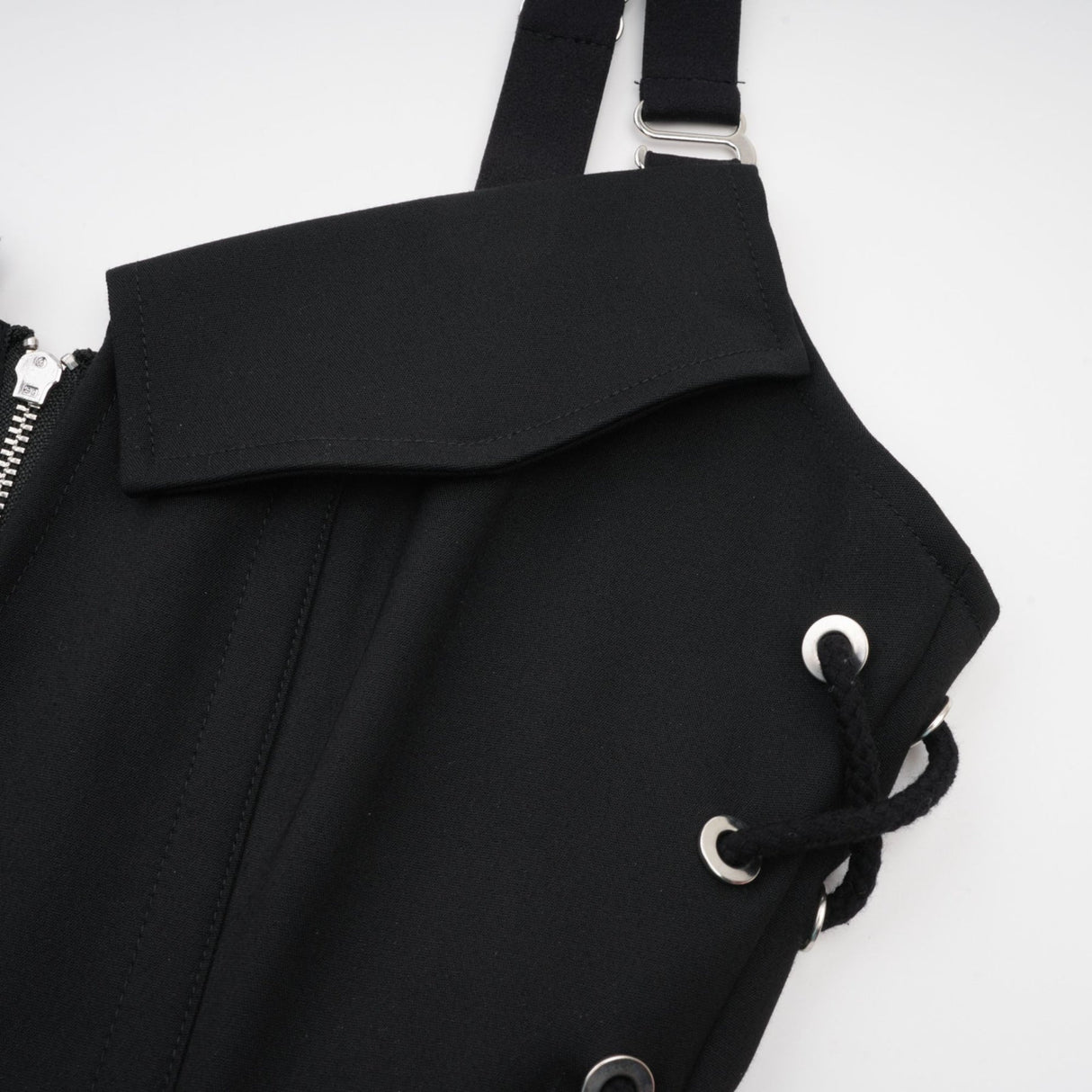 Kadence Dress Black Sleeveless V - Neck Pocket & Zip Fastening - Size M