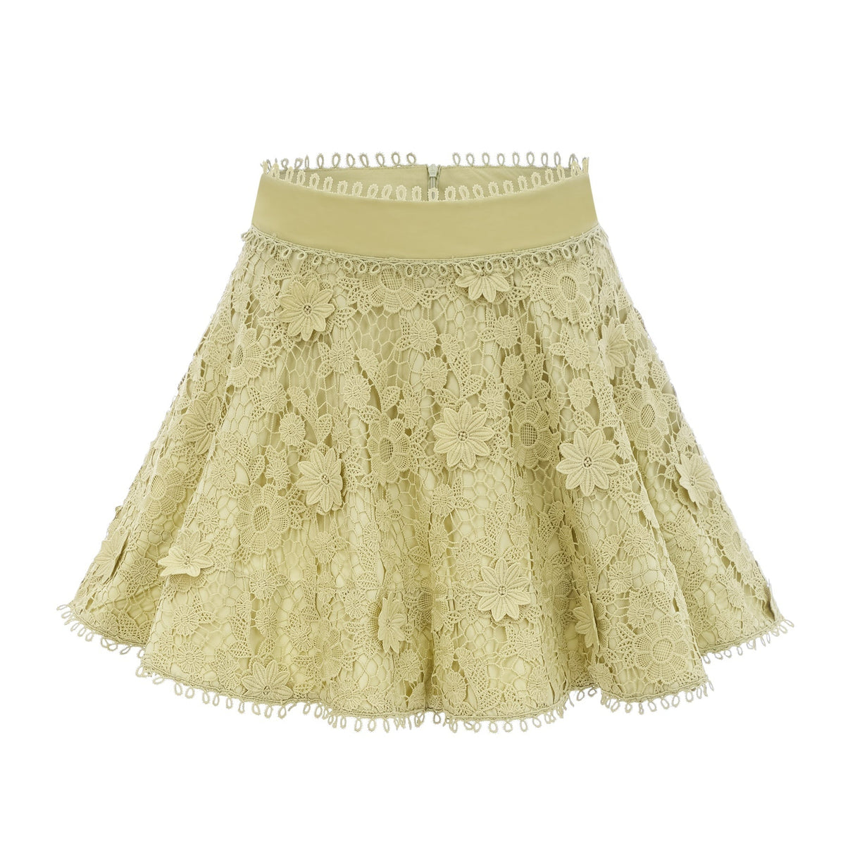 Kaitlin Shirt & Skirt Green Floral Embroidered Set