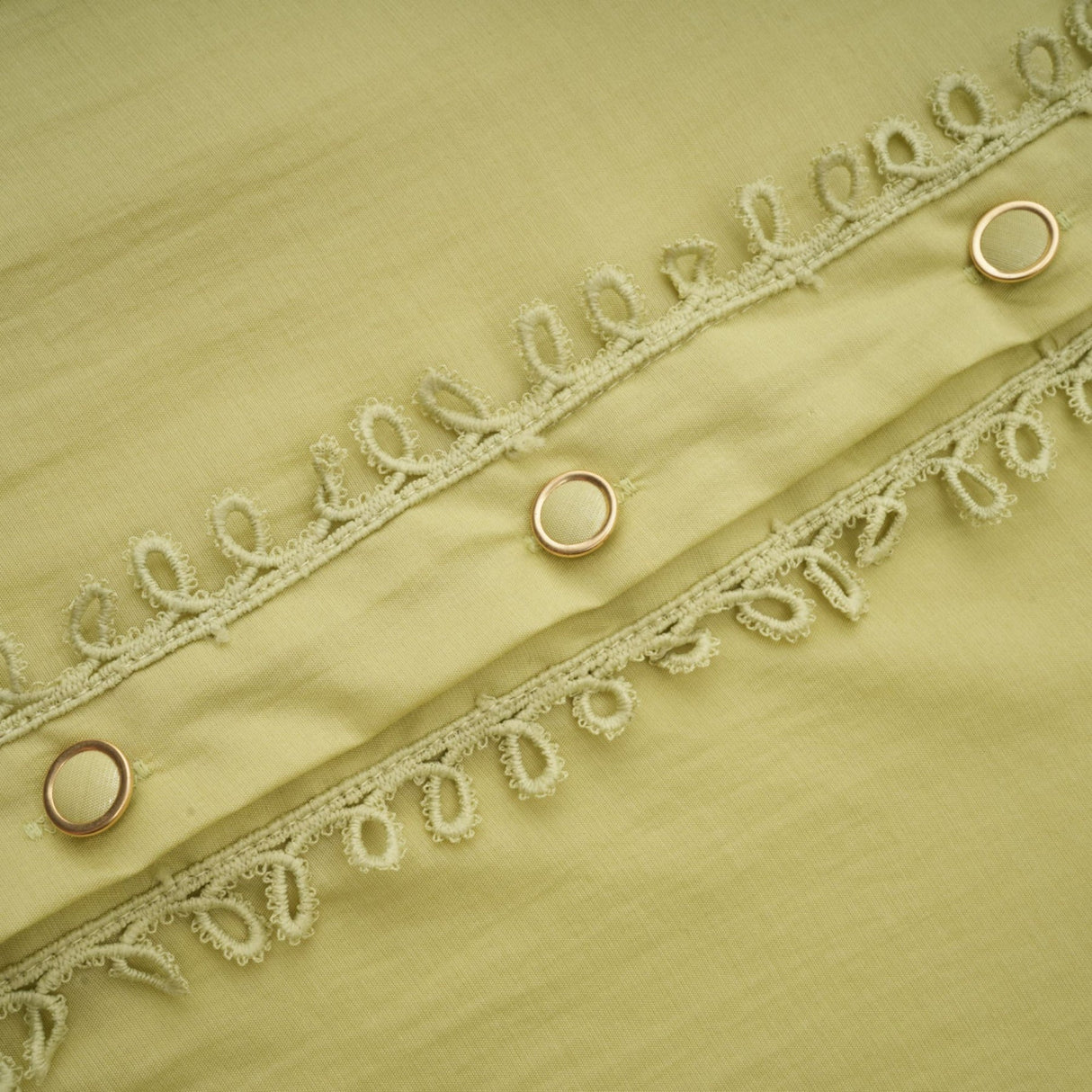 Kaitlin Shirt & Skirt Green Floral Embroidered Set